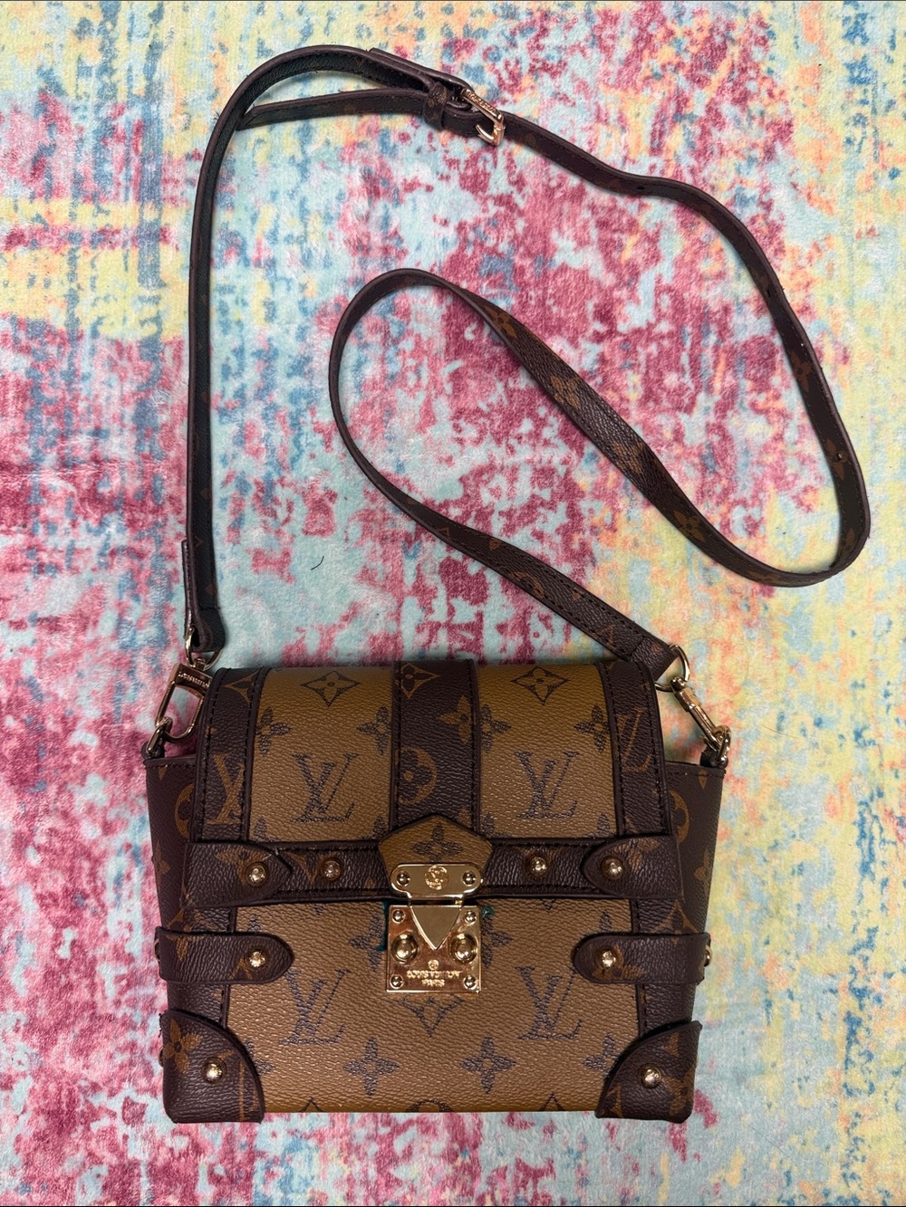 Brown Monogram Petite Trunk Crossbody Bag